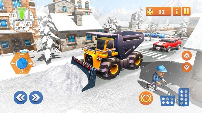 抢雪挖掘机3D模拟截图