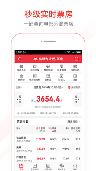 猫眼专业版app截图