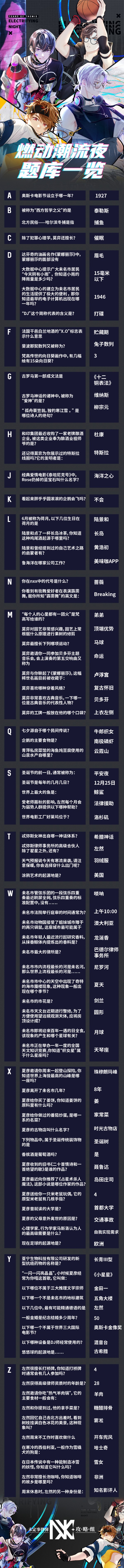 未定事件簿燃动潮流夜大富翁答案一览