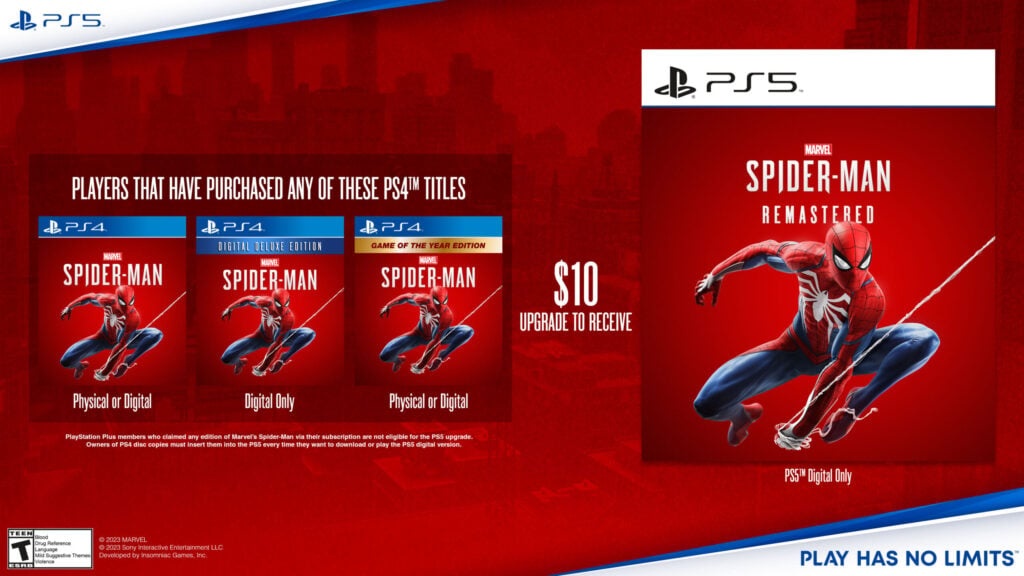 《漫威蜘蛛侠：重制版》独立版将登陆PS55月推出