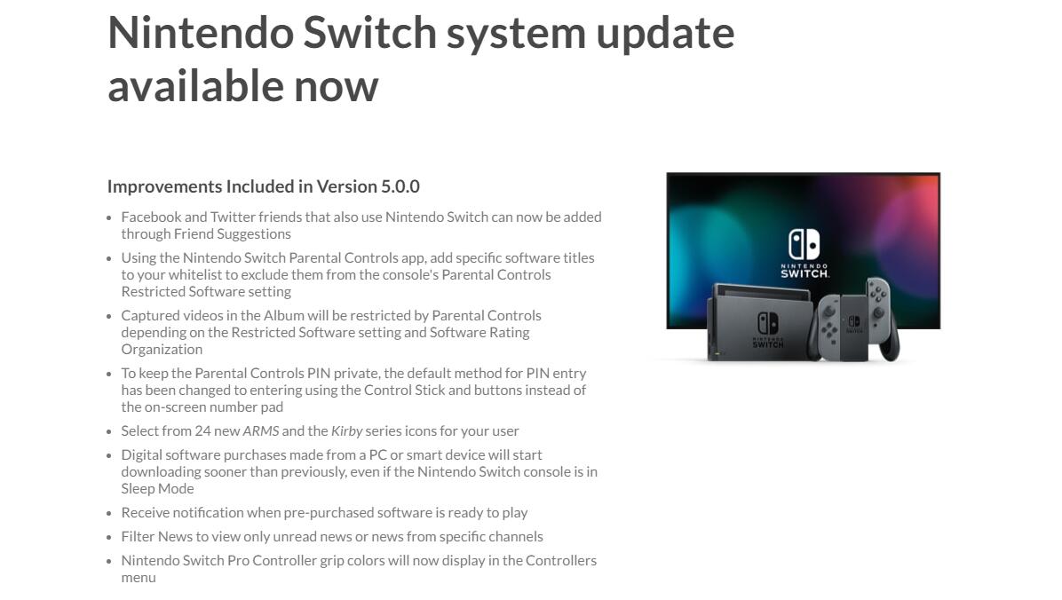 Switch5.0.0版本更新发布 家长可以更好的管理孩子游戏时间